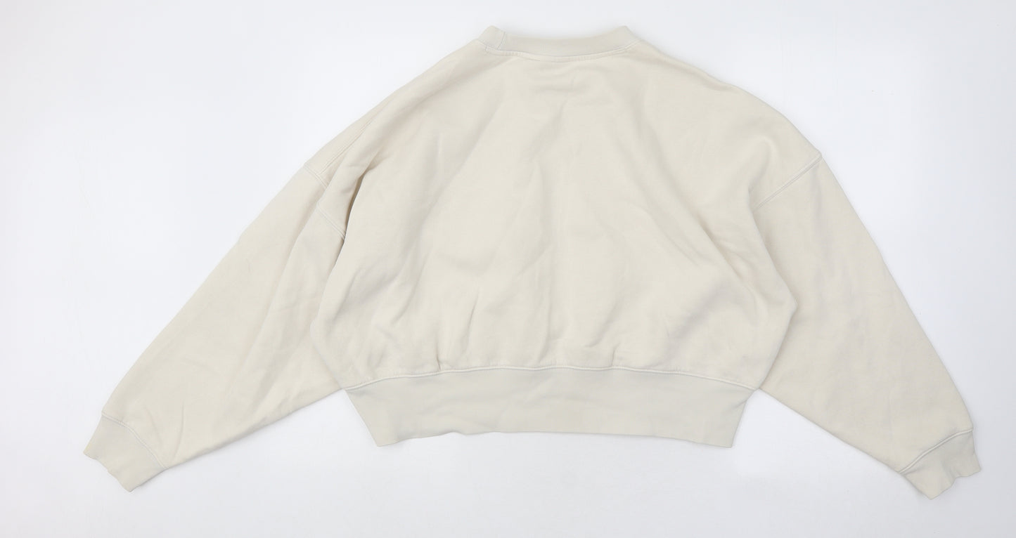 adidas Womens Beige Cotton Pullover Sweatshirt Size 8 Pullover