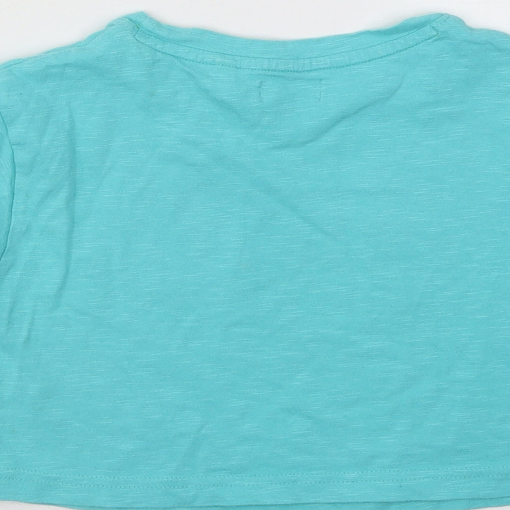 NEXT Girls Blue Cotton Basic T-Shirt Size 4 Years Round Neck Pullover - California State