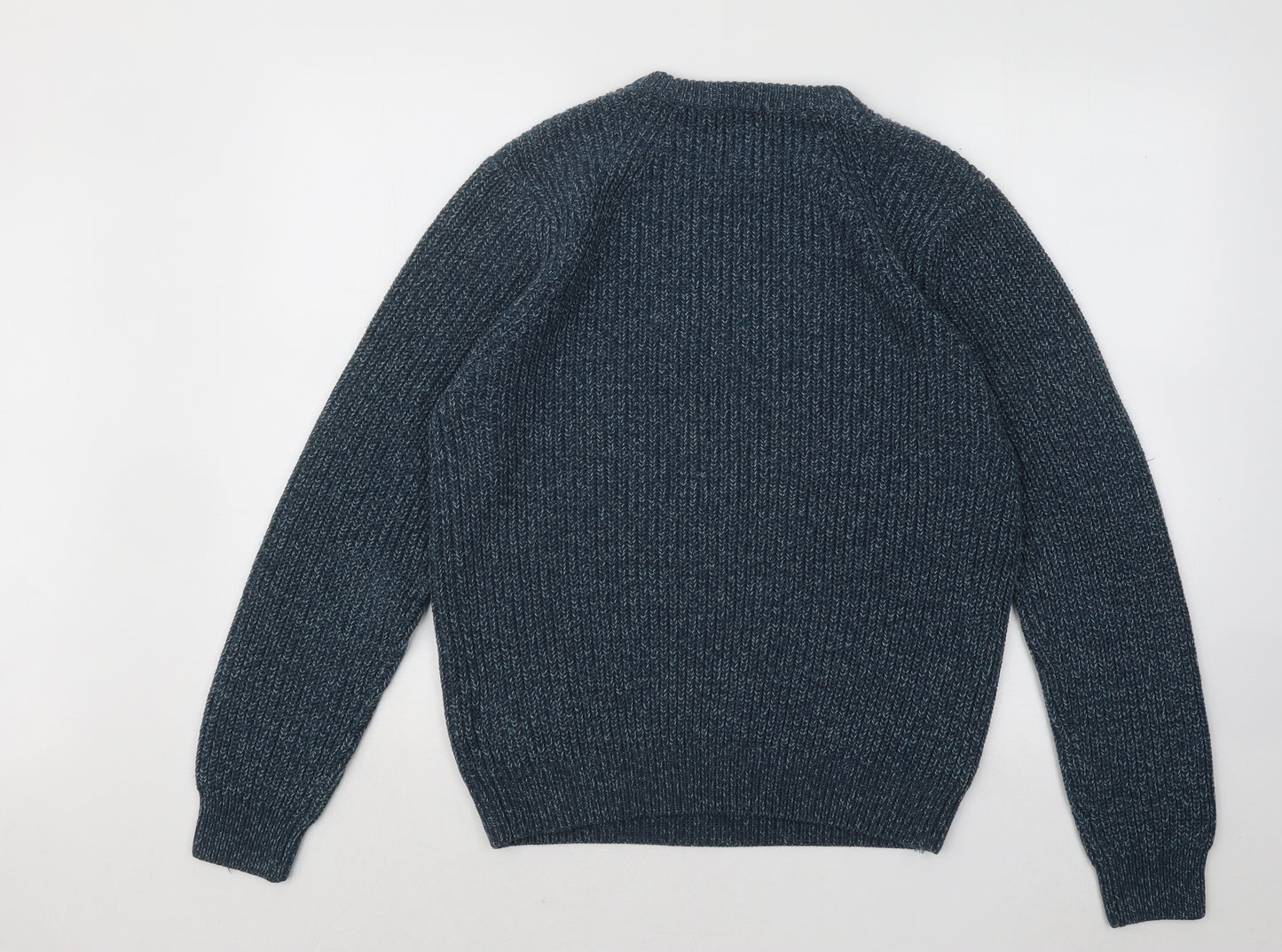 Marks and Spencer Mens Blue Round Neck Acrylic Pullover Jumper Size M