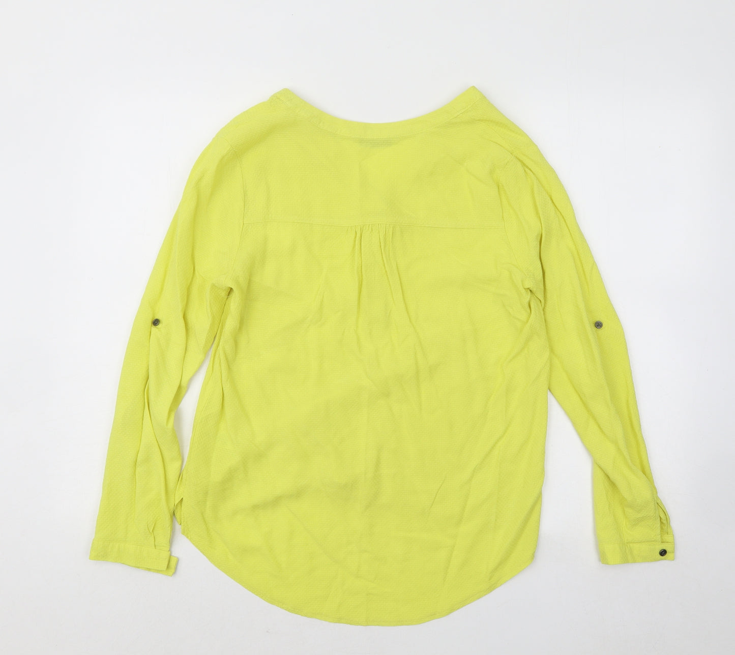 George Womens Yellow Viscose Basic Blouse Size 10 V-Neck