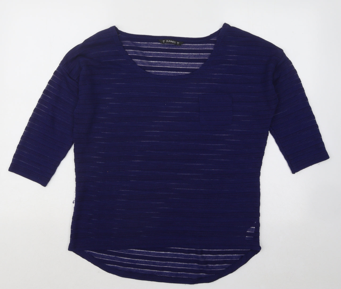 Dunnes Stores Womens Blue Round Neck Polyester Pullover Jumper Size M