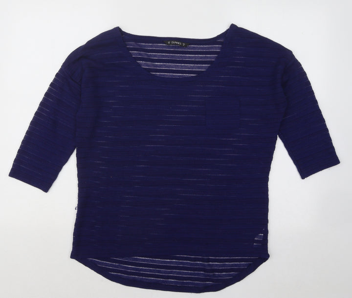 Dunnes Stores Womens Blue Round Neck Polyester Pullover Jumper Size M