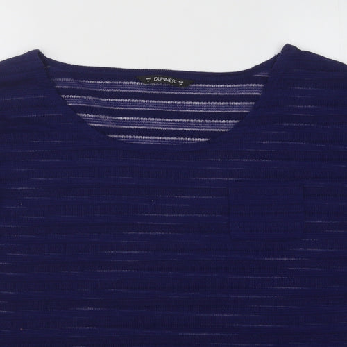 Dunnes Stores Womens Blue Round Neck Polyester Pullover Jumper Size M