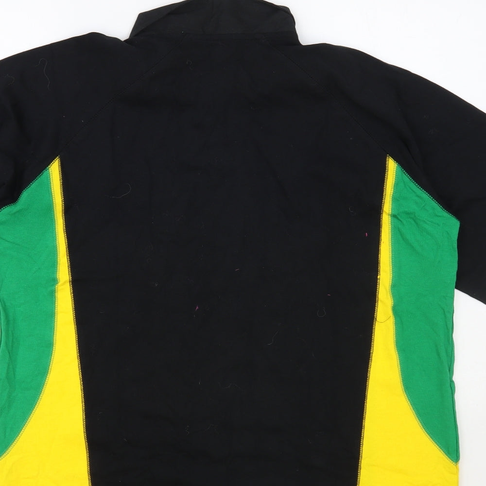 Magners Mens Black Colourblock Cotton Polo Size M Collared Button