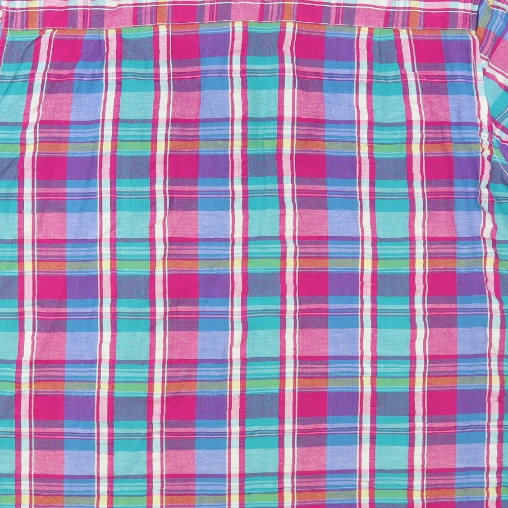 Southbay Mens Multicoloured Plaid Cotton Button-Up Size XL Collared Button