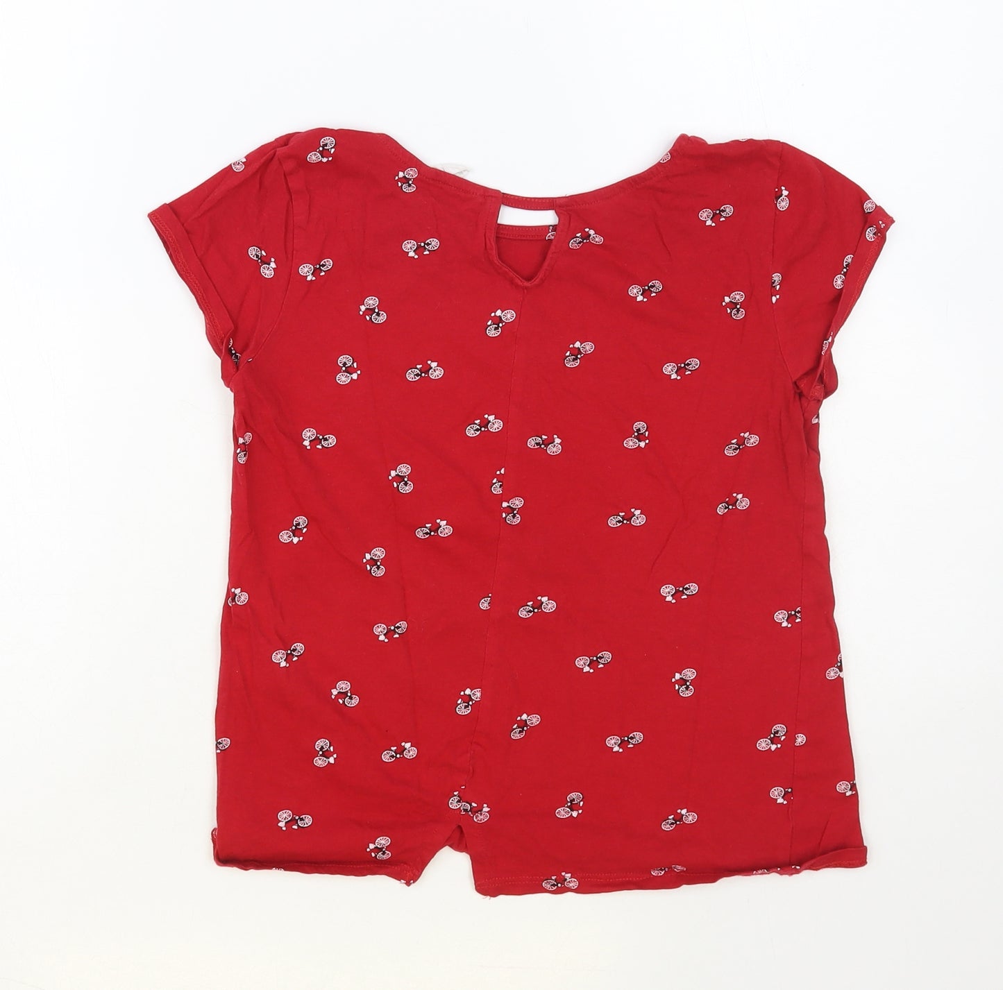 Springfield Womens Red Geometric Cotton Basic Tank Size S Crew Neck - Amsterdam
