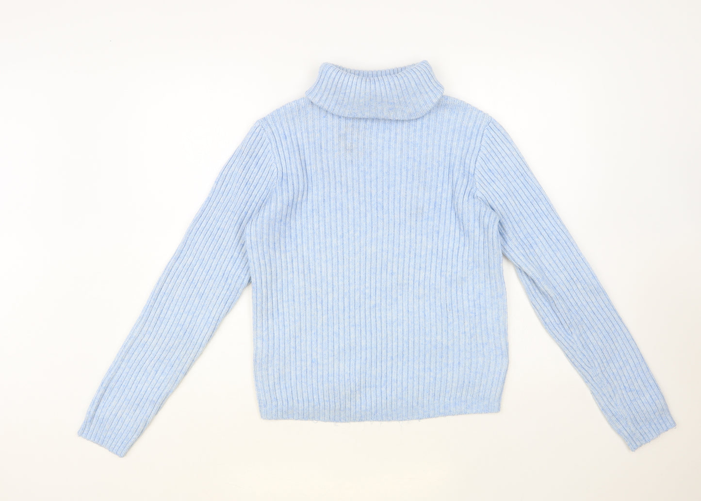 Primark Womens Blue Roll Neck Polyester Pullover Jumper Size 10