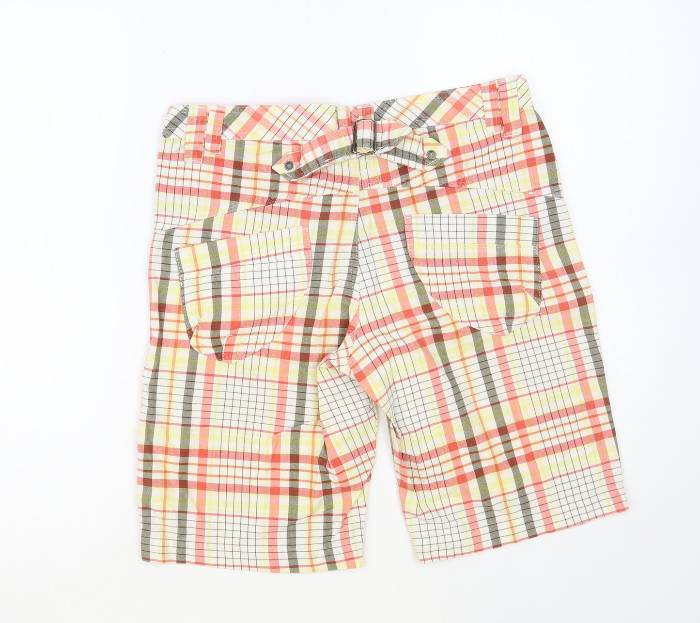O'Neill Mens Multicoloured Plaid Cotton Chino Shorts Size 30 in L10 in Regular Button