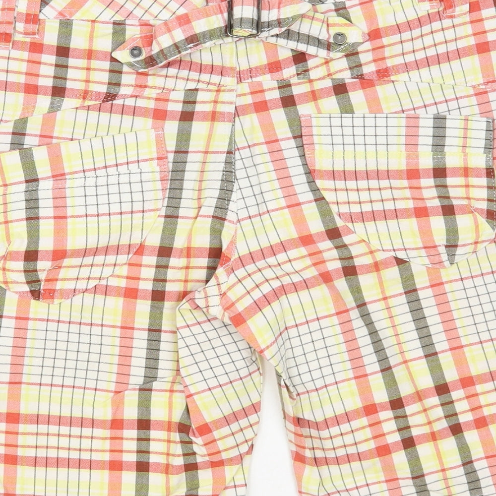O'Neill Mens Multicoloured Plaid Cotton Chino Shorts Size 30 in L10 in Regular Button