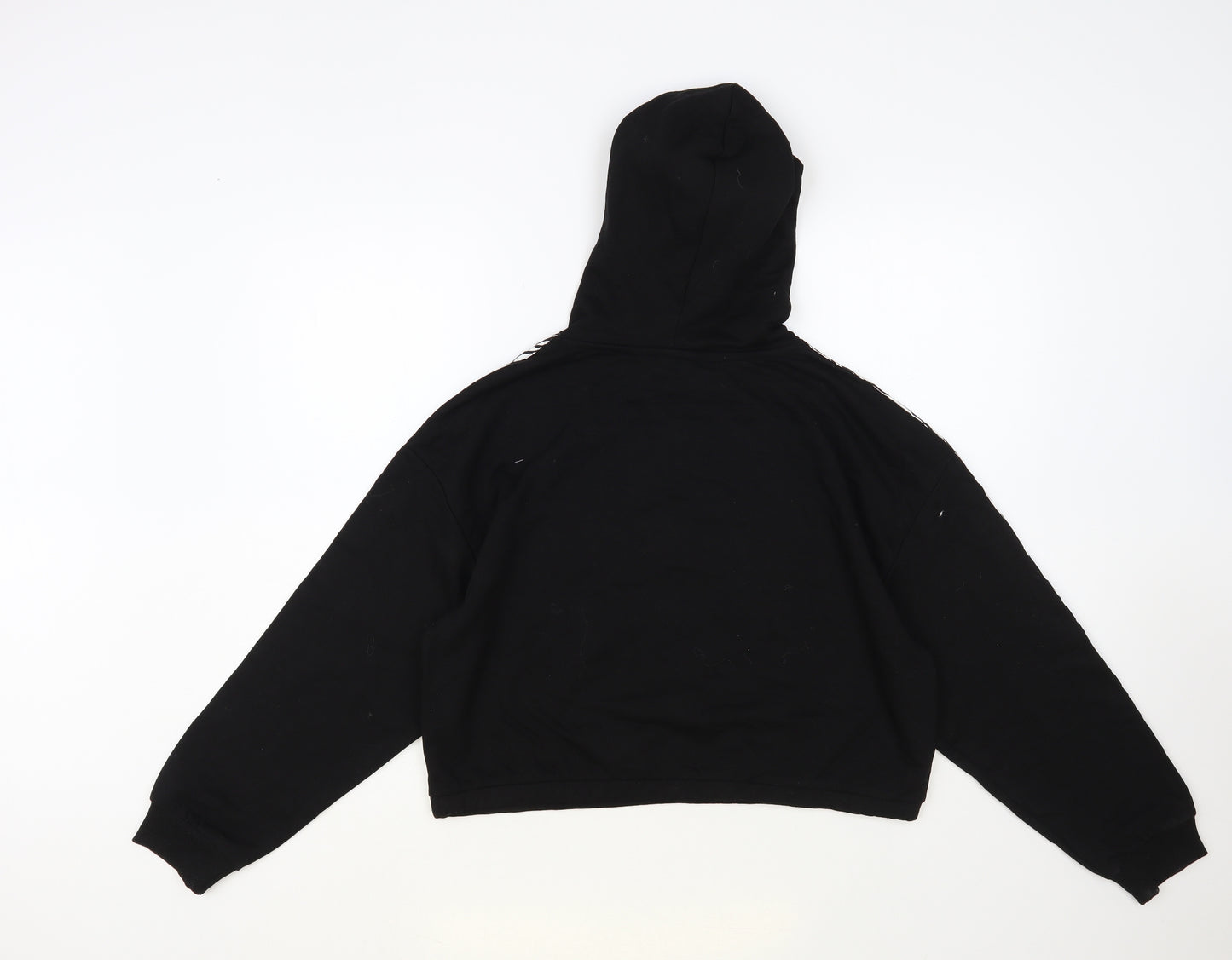 Brave Soul Womens Black Animal Print Cotton Pullover Hoodie Size M Pullover - Cropped