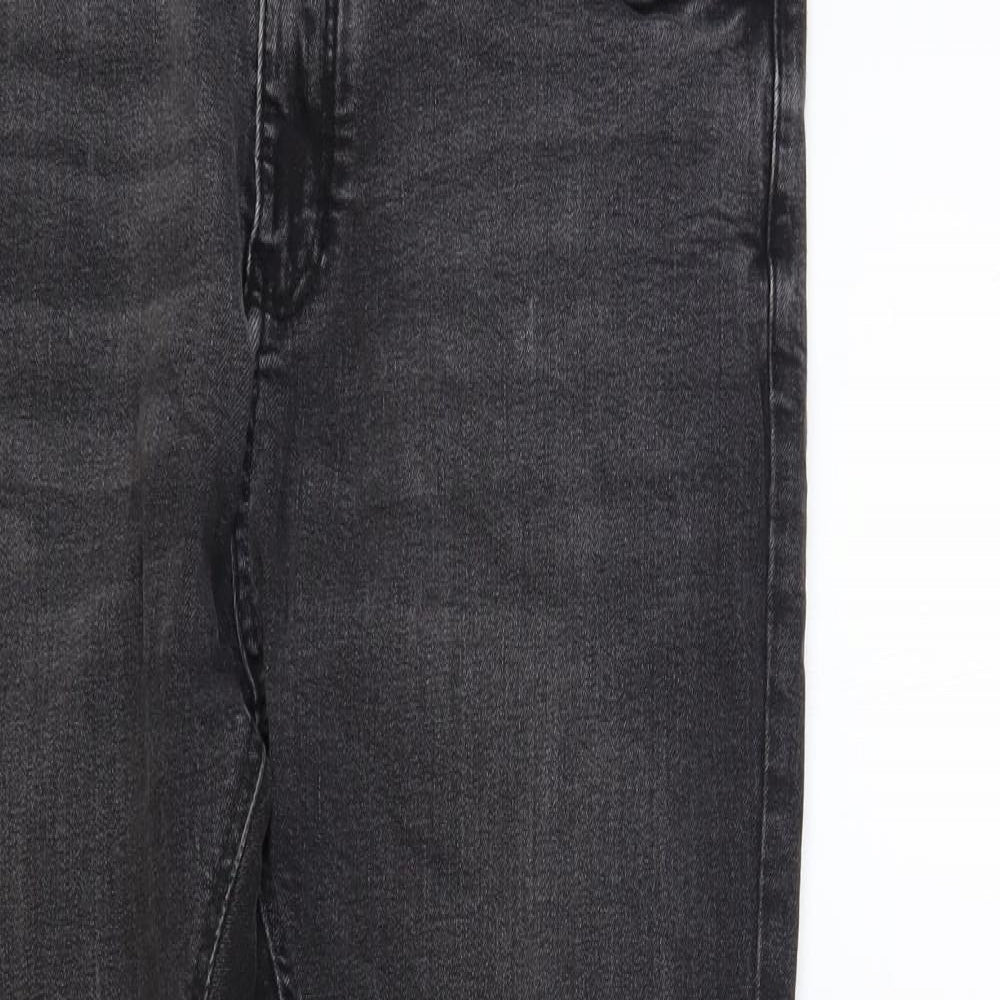 Pull & Bear Womens Grey Cotton Skinny Jeans Size 16 L28 in Regular Button