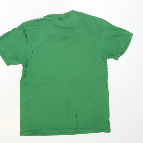 Port & Company Boys Green Cotton Pullover T-Shirt Size 11-12 Years Crew Neck Pullover - Leprechaun