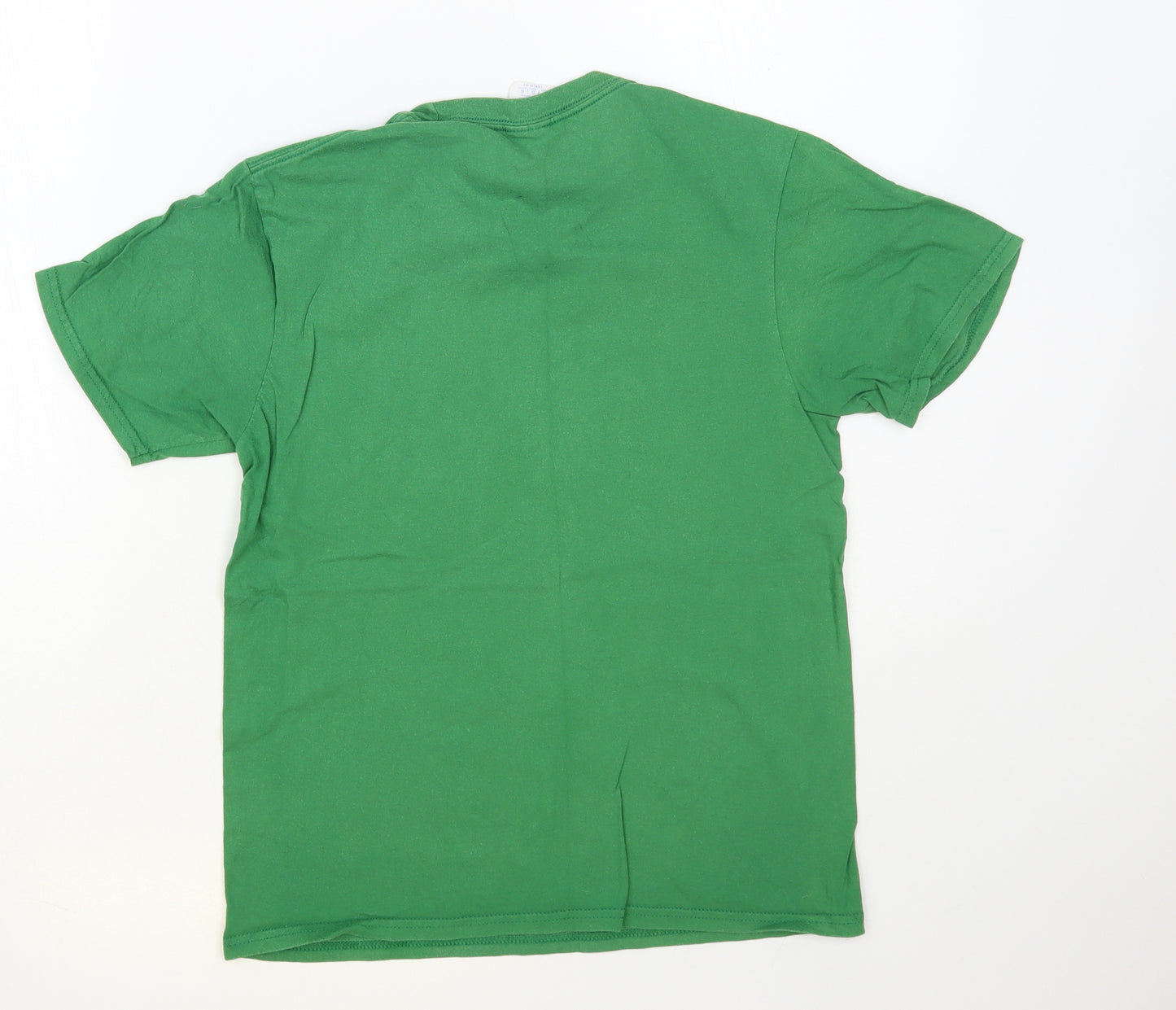 Port & Company Boys Green Cotton Pullover T-Shirt Size 11-12 Years Crew Neck Pullover - Leprechaun
