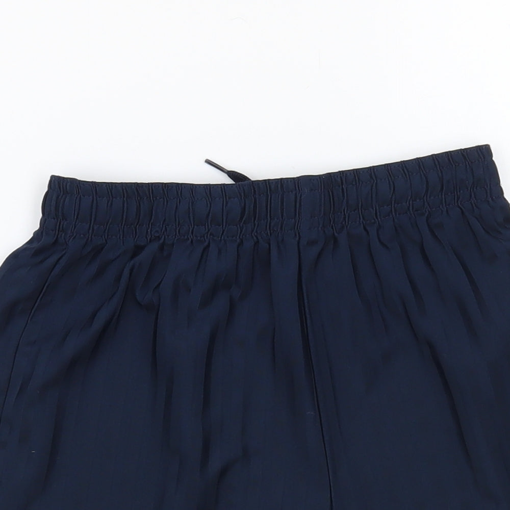 Marks and Spencer Boys Blue Striped Polyester Sweat Shorts Size 9-10 Years Regular Drawstring