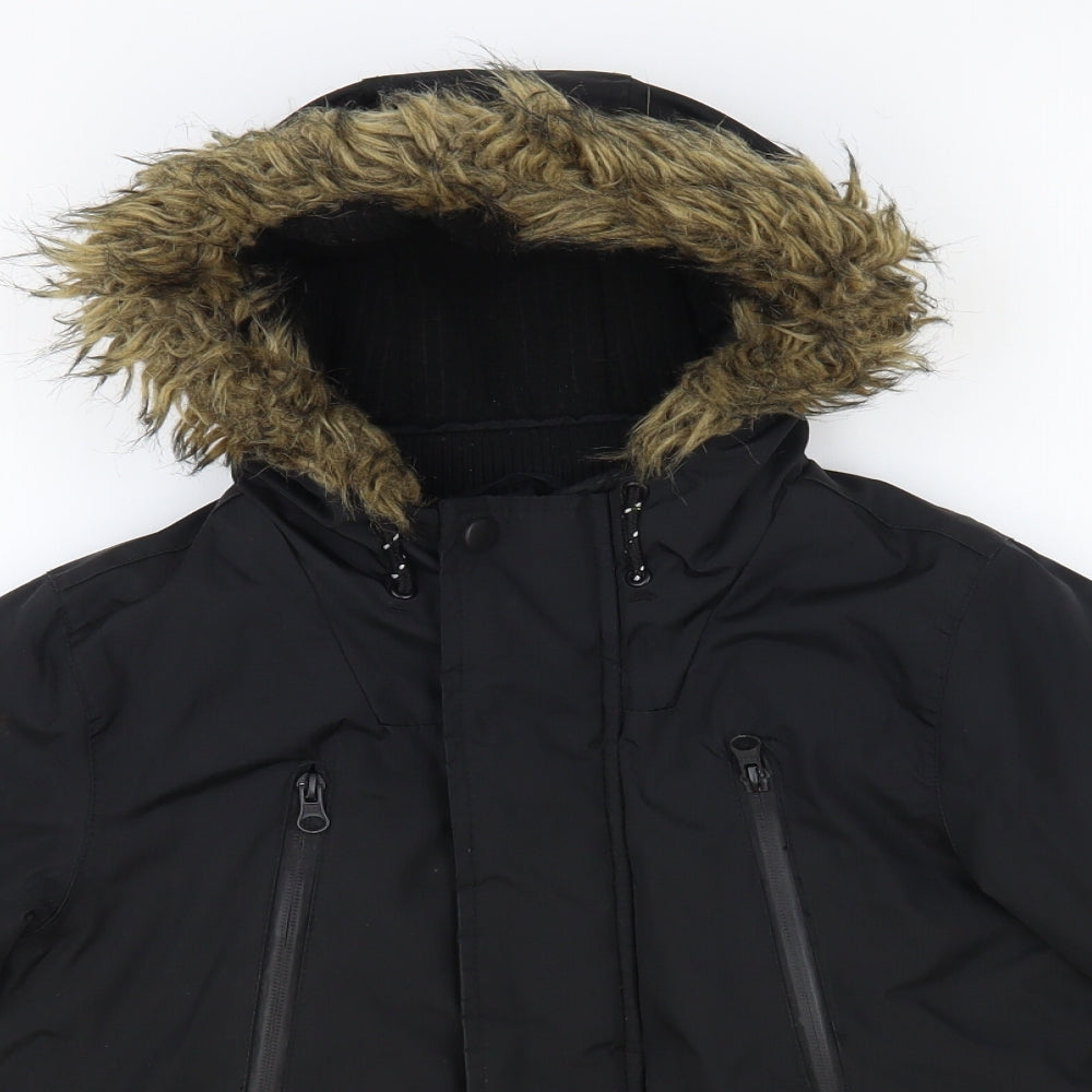 TU Boys Black Puffer Jacket Jacket Size 5-6 Years Zip