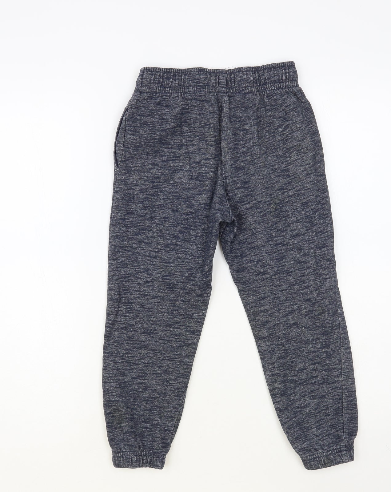 F&F Boys Blue Cotton Jogger Trousers Size 7-8 Years Regular Drawstring