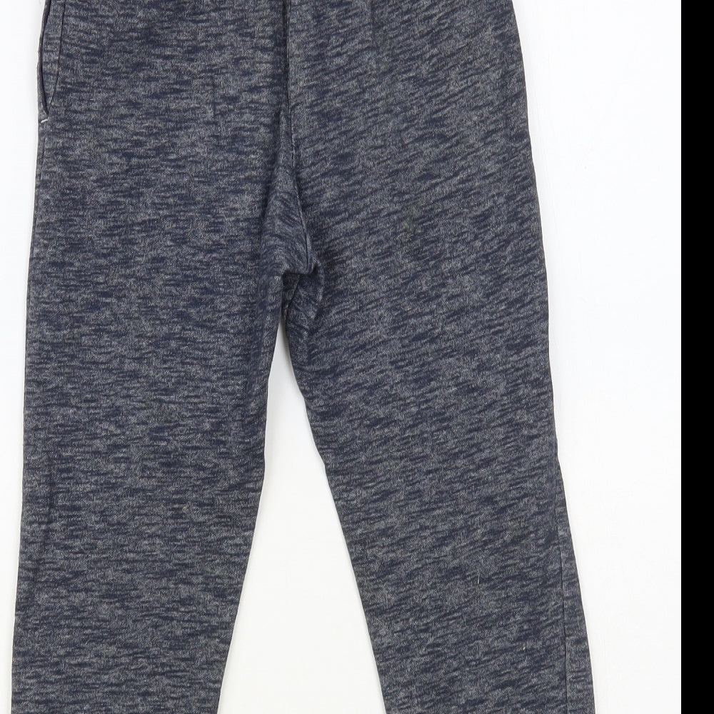F&F Boys Blue Cotton Jogger Trousers Size 7-8 Years Regular Drawstring