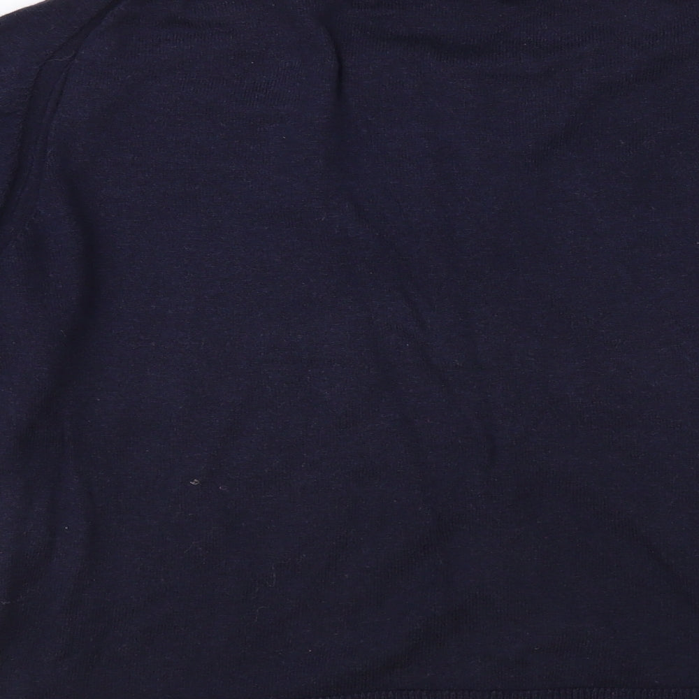 White Stuff Womens Blue Round Neck Cotton Cardigan Jumper Size M