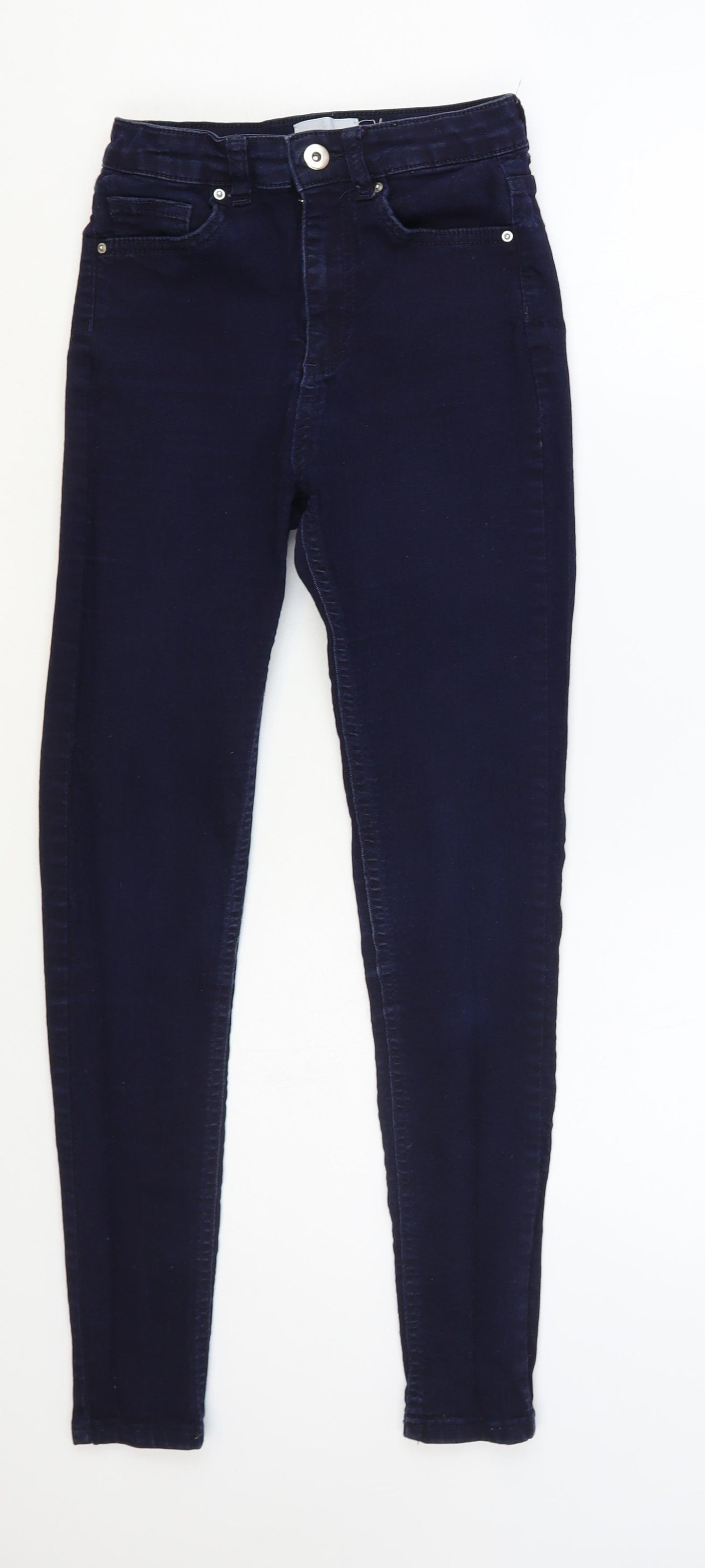 Savida Womens Blue Cotton Skinny Jeans Size 8 L27 in Regular Button