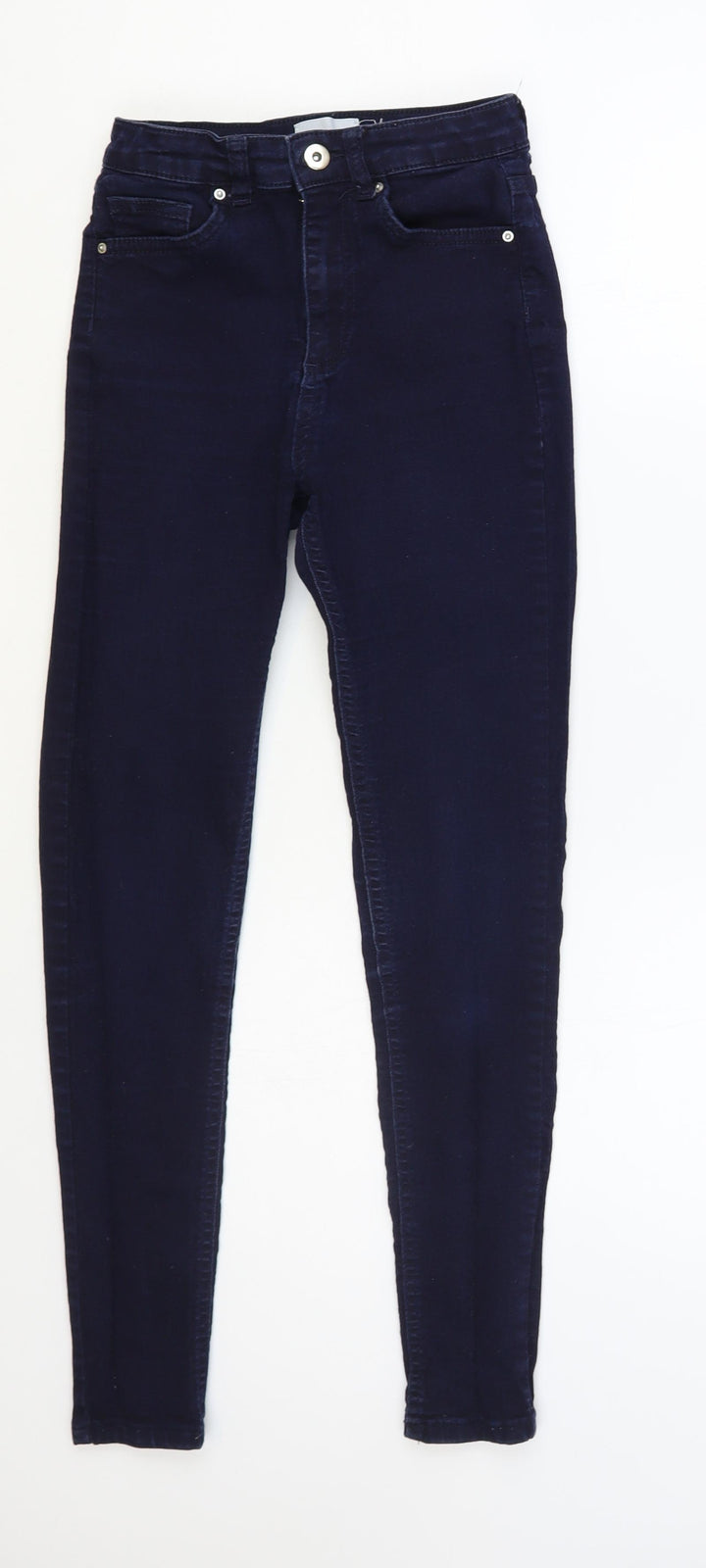 Savida Womens Blue Cotton Skinny Jeans Size 8 L27 in Regular Button