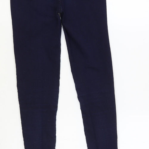Savida Womens Blue Cotton Skinny Jeans Size 8 L27 in Regular Button