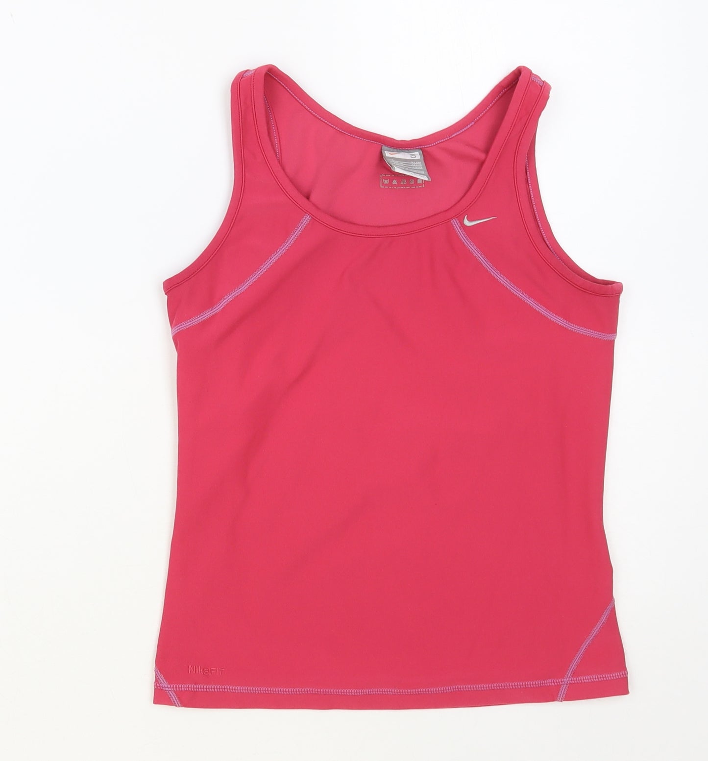 Nike Womens Pink Polyester Pullover Tank Size S Scoop Neck Pullover