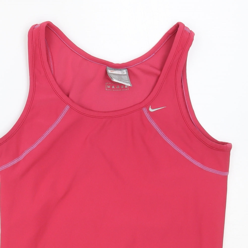 Nike Womens Pink Polyester Pullover Tank Size S Scoop Neck Pullover