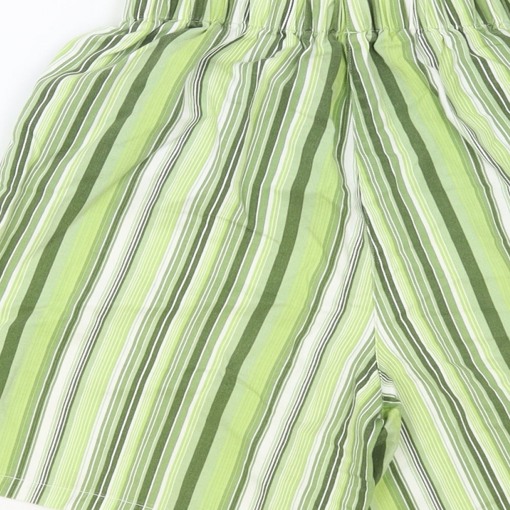 Harmant Womens Green Striped Cotton Bermuda Shorts Size 10 L6 in Regular Pull On