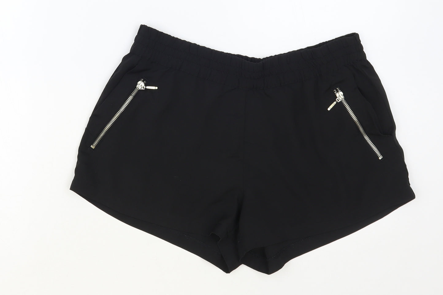 Stradivarius Womens Black Polyester Hot Pants Shorts Size M L3 in Regular Pull On