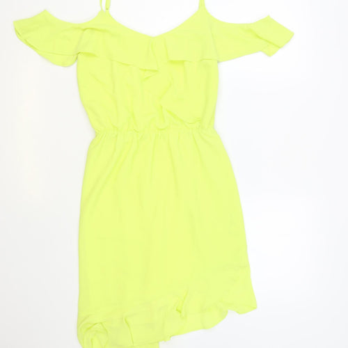 Oasis Womens Green Polyester A-Line Size 8 V-Neck Pullover