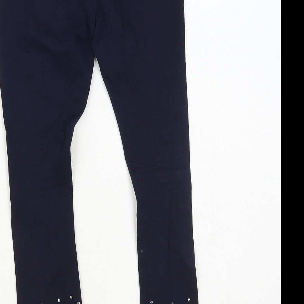 Dunnes Stores Girls Blue Cotton Jogger Trousers Size 6 Years Regular Pullover - Leggings