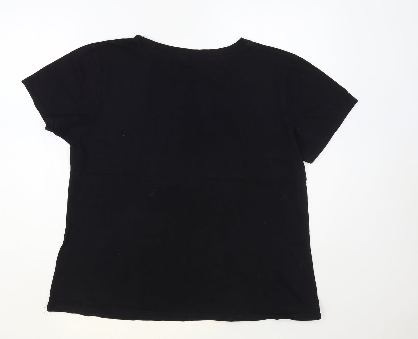 SheIn Womens Black Cotton Basic T-Shirt Size XL Round Neck - Wild And Beautiful