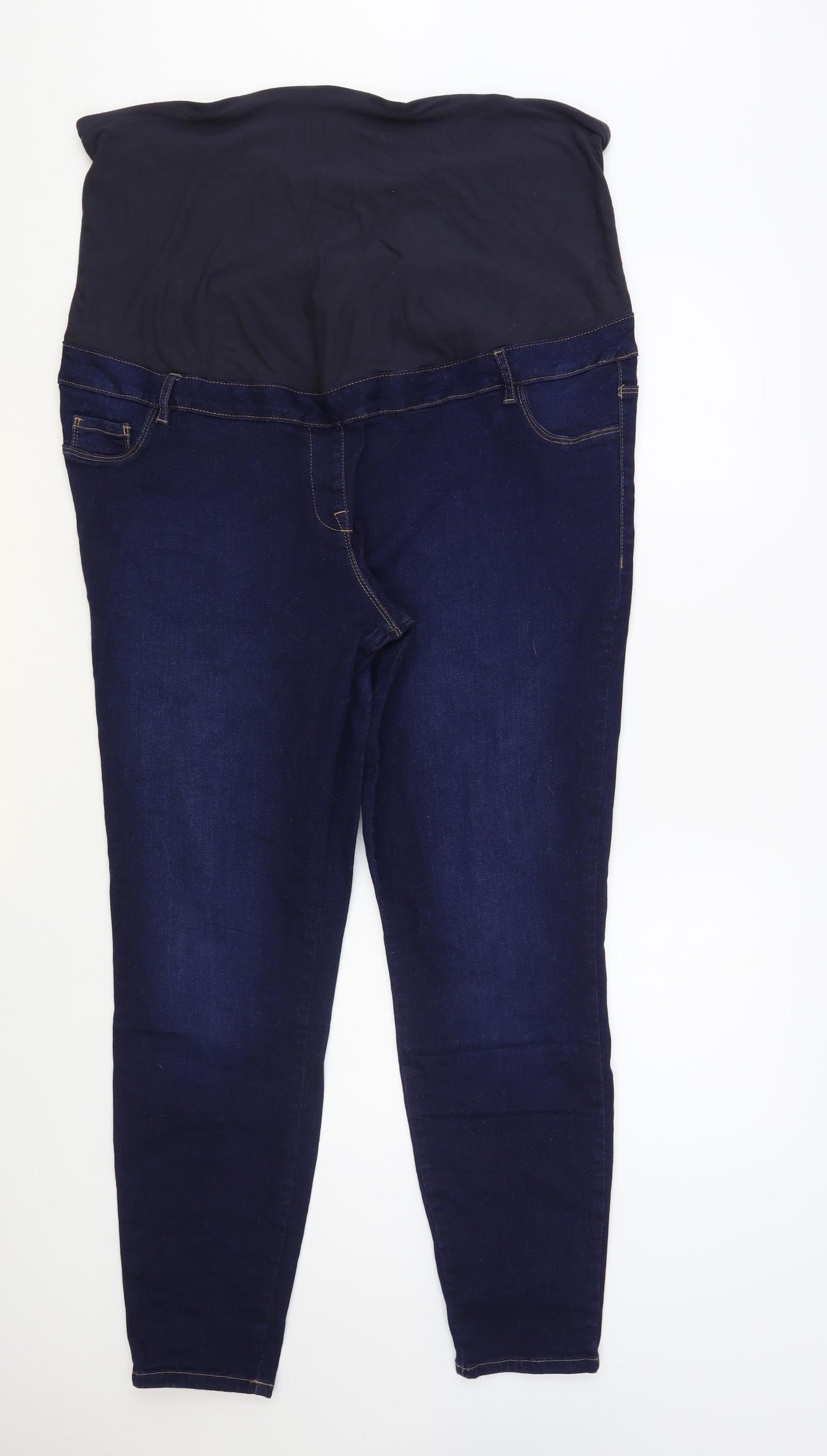 NEXT Womens Blue Cotton Skinny Jeans Size 20 L31 in Regular - Maternity