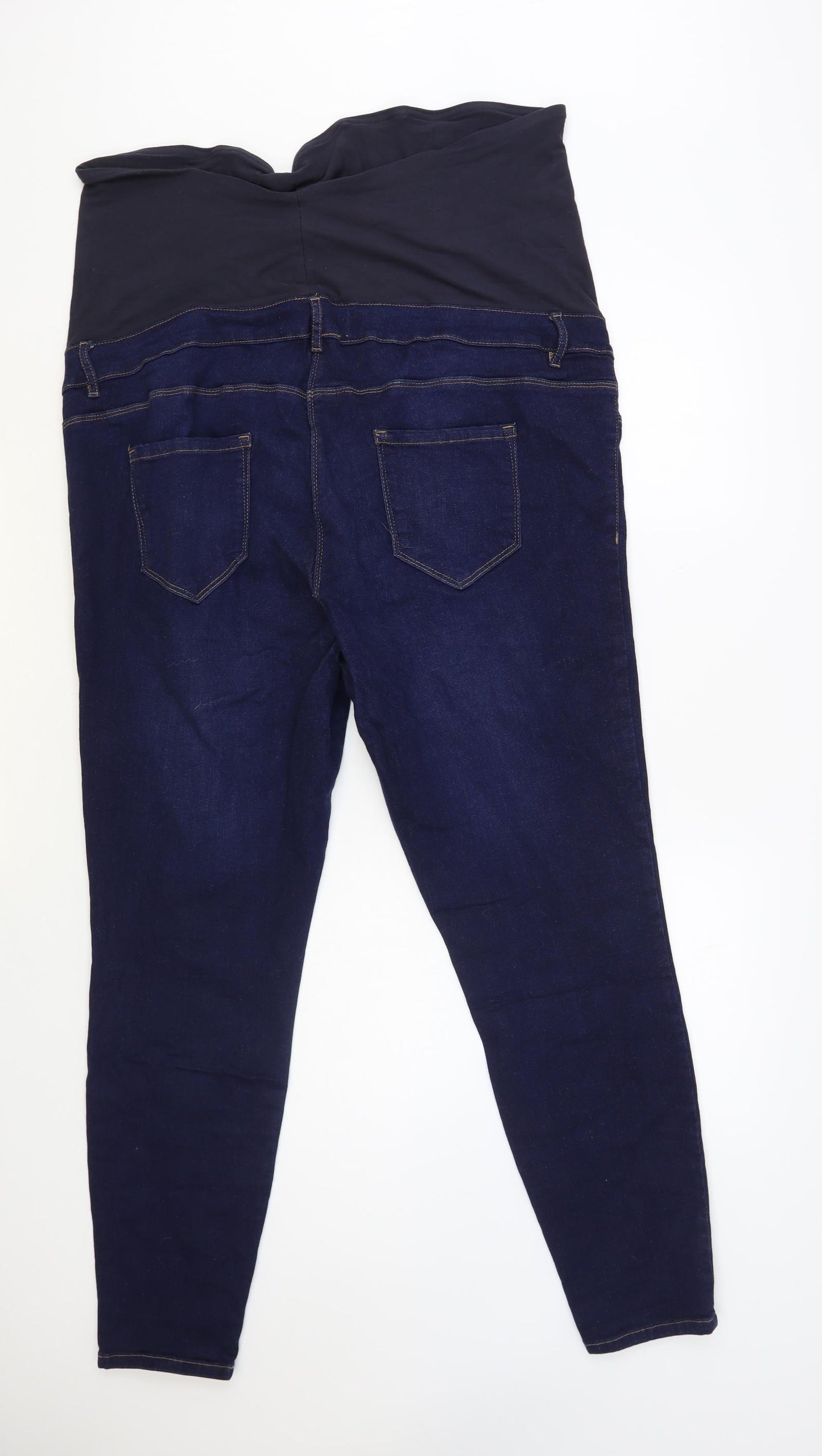 NEXT Womens Blue Cotton Skinny Jeans Size 20 L31 in Regular - Maternity
