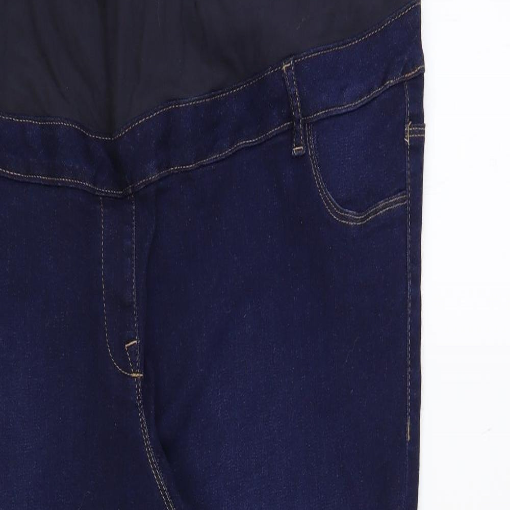 NEXT Womens Blue Cotton Skinny Jeans Size 20 L31 in Regular - Maternity
