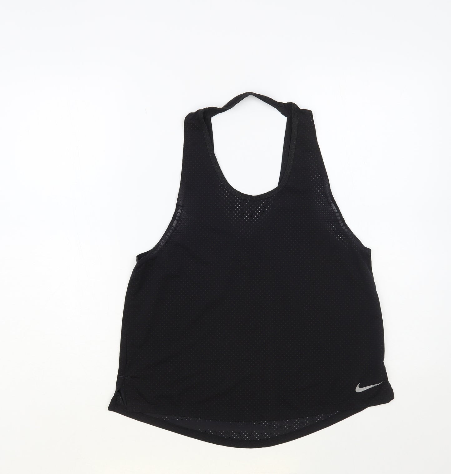 Nike Womens Black Polyester Pullover Tank Size M Scoop Neck Pullover