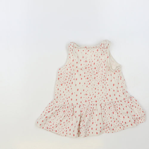 George Girls White Spotted Cotton Basic Tank Size 4-5 Years Round Neck Pullover