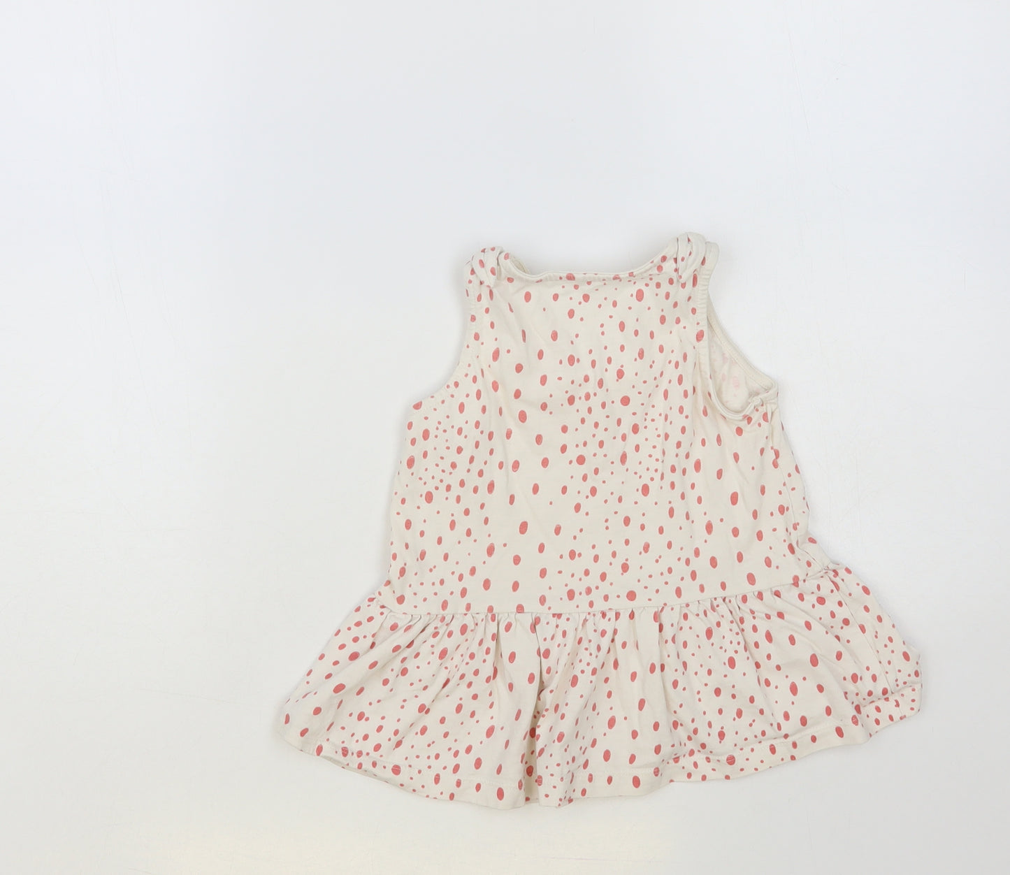 George Girls White Spotted Cotton Basic Tank Size 4-5 Years Round Neck Pullover