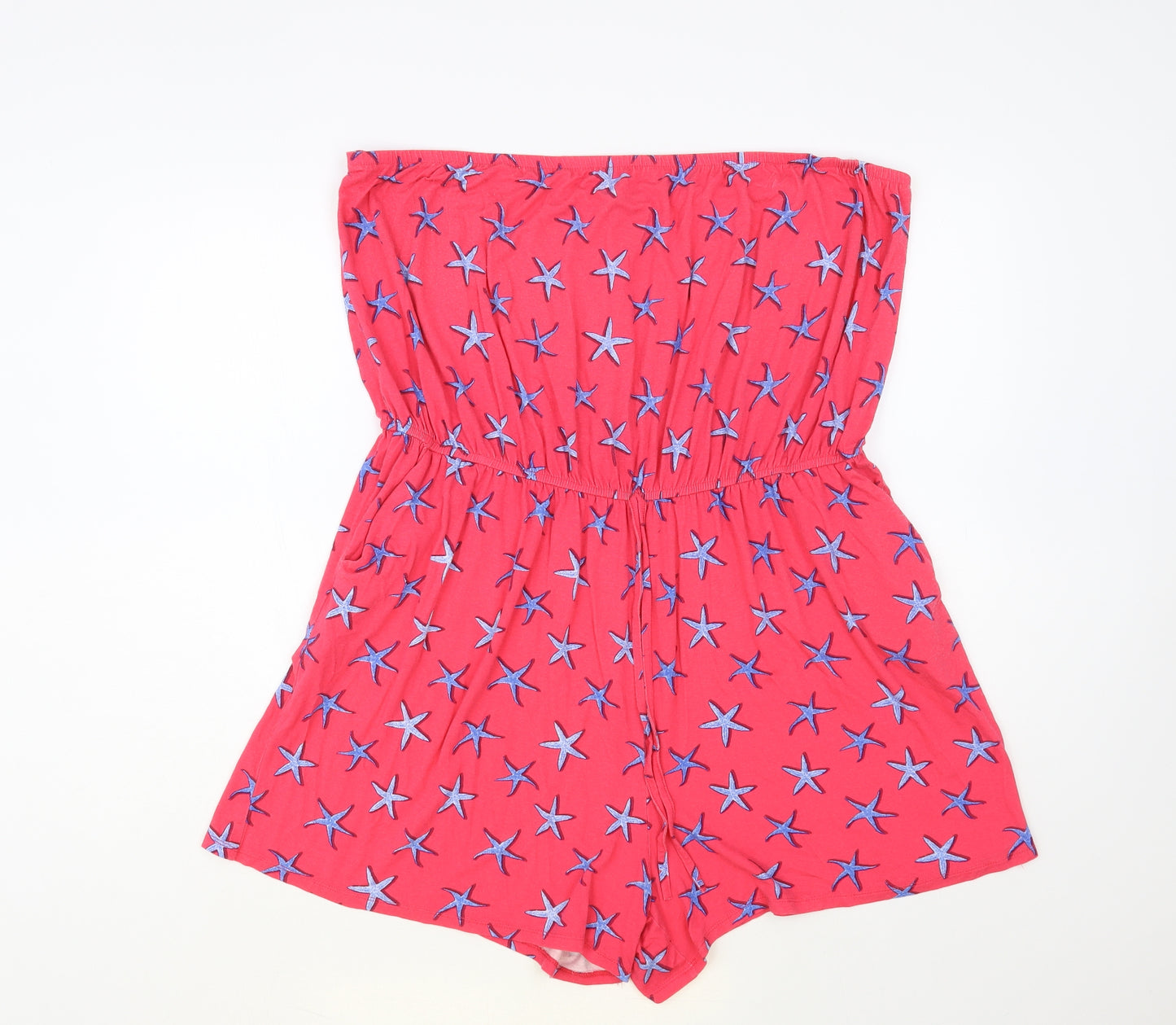 George Womens Pink Geometric Viscose Playsuit One-Piece Size XL L4 in Pullover - Starfish Print
