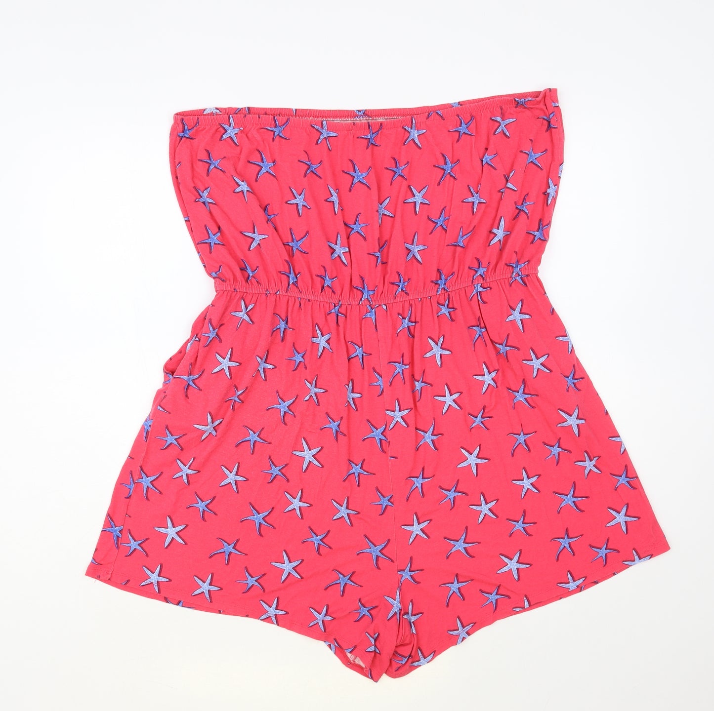 George Womens Pink Geometric Viscose Playsuit One-Piece Size XL L4 in Pullover - Starfish Print