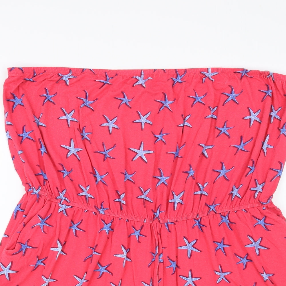 George Womens Pink Geometric Viscose Playsuit One-Piece Size XL L4 in Pullover - Starfish Print