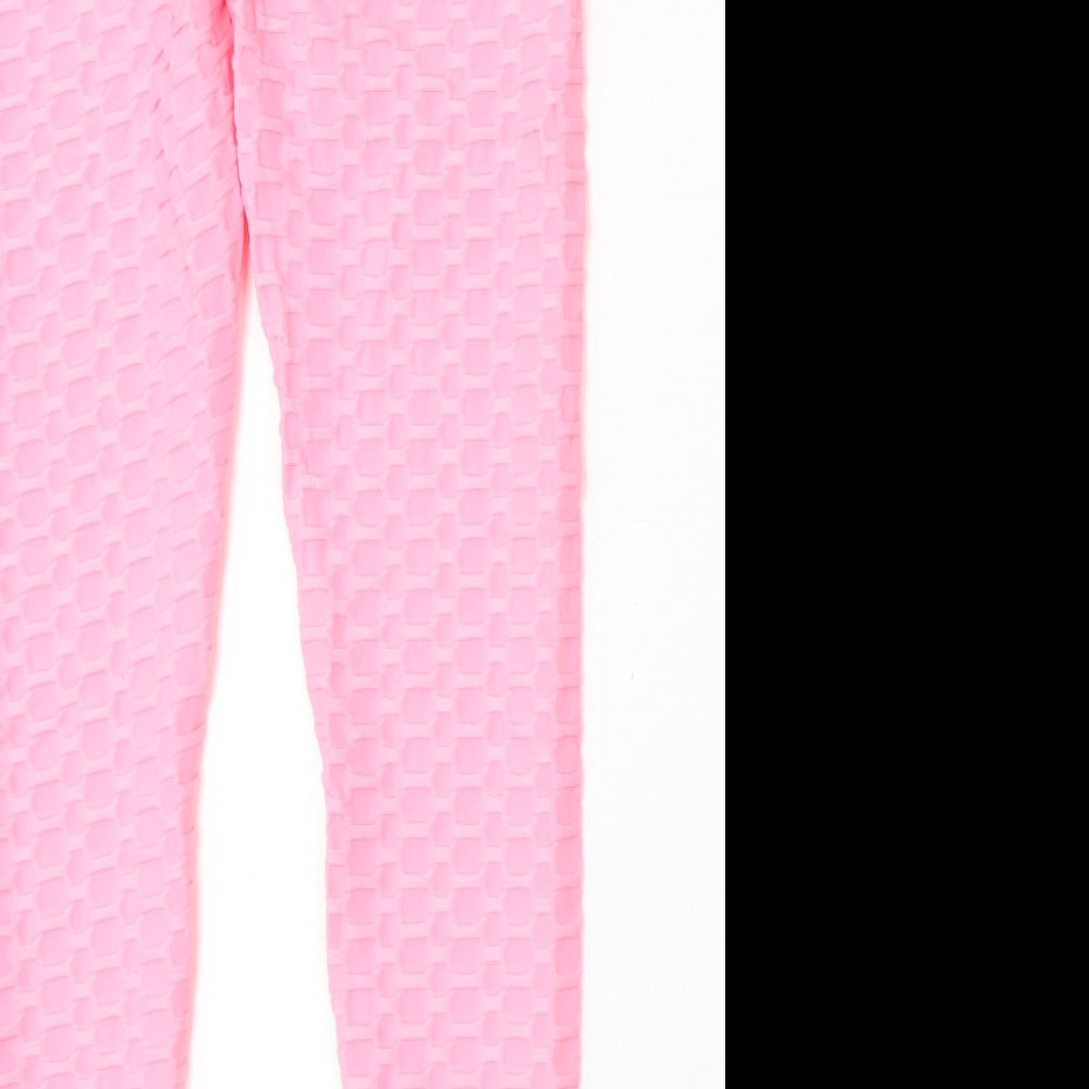 Preworn Womens Pink Polyester Jogger Leggings Size L L26 in Regular