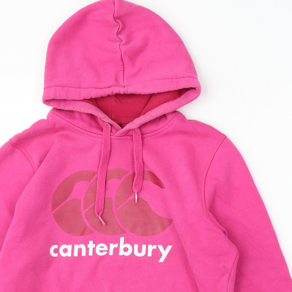 Canterbury Womens Pink Polyester Pullover Hoodie Size 14 Drawstring