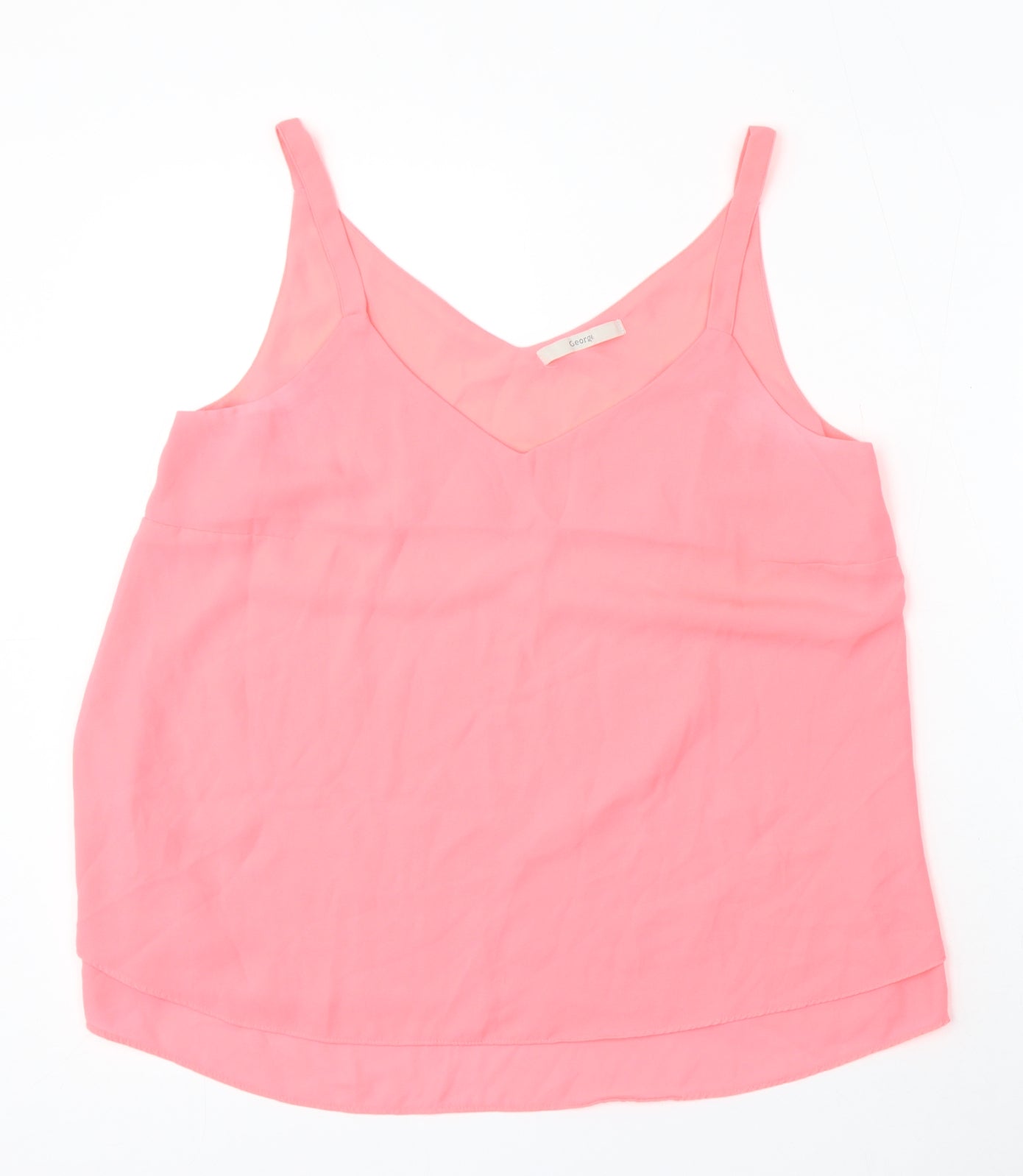George Womens Pink Polyester Camisole Blouse Size 10 V-Neck