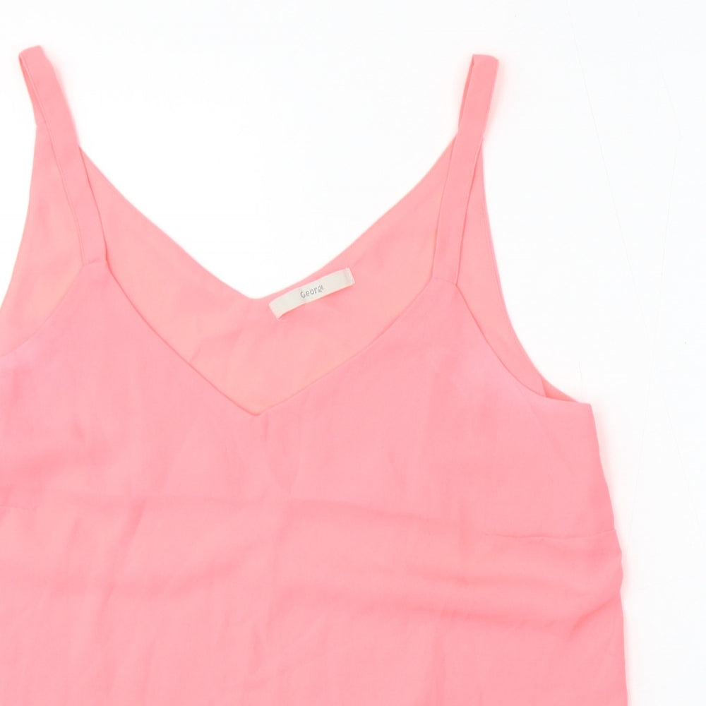 George Womens Pink Polyester Camisole Blouse Size 10 V-Neck