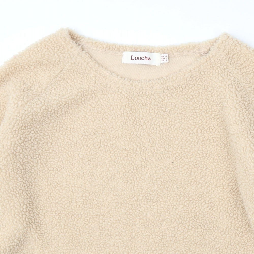 Louche Womens Beige Polyester Pullover Sweatshirt Size 12