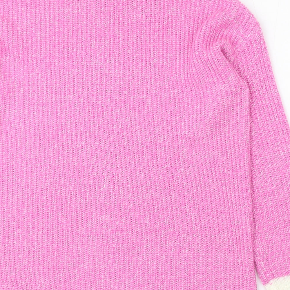 Pep&co Womens Pink Roll Neck Acrylic Pullover Jumper Size 20