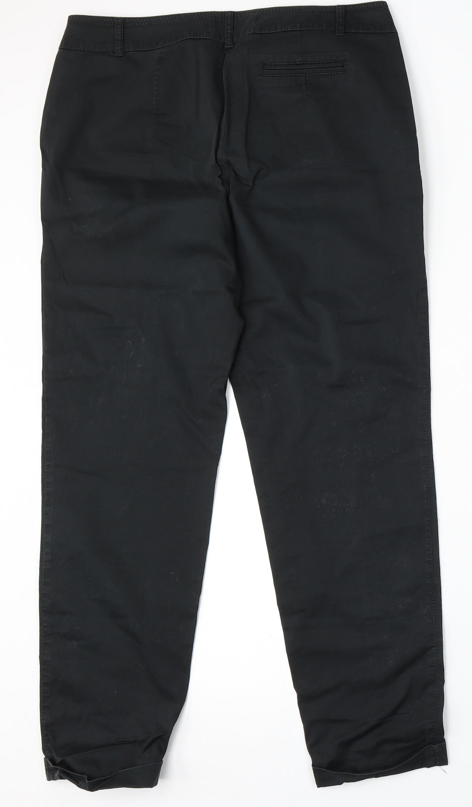 Gerry Weber Womens Black Cotton Trousers Size 14 L29 in Regular Button