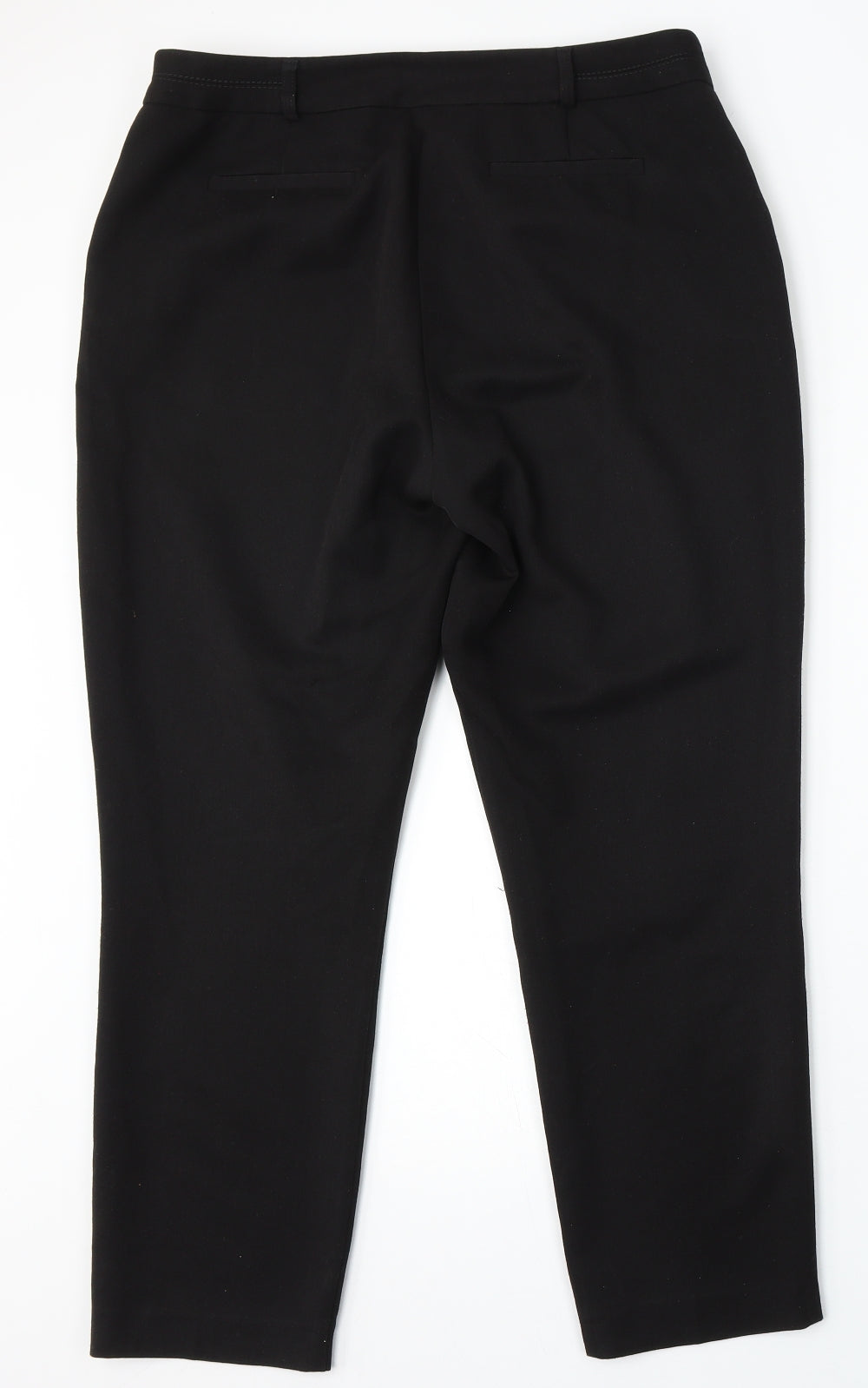 Wallis Womens Black Polyester Trousers Size 14 L28 in Regular Zip