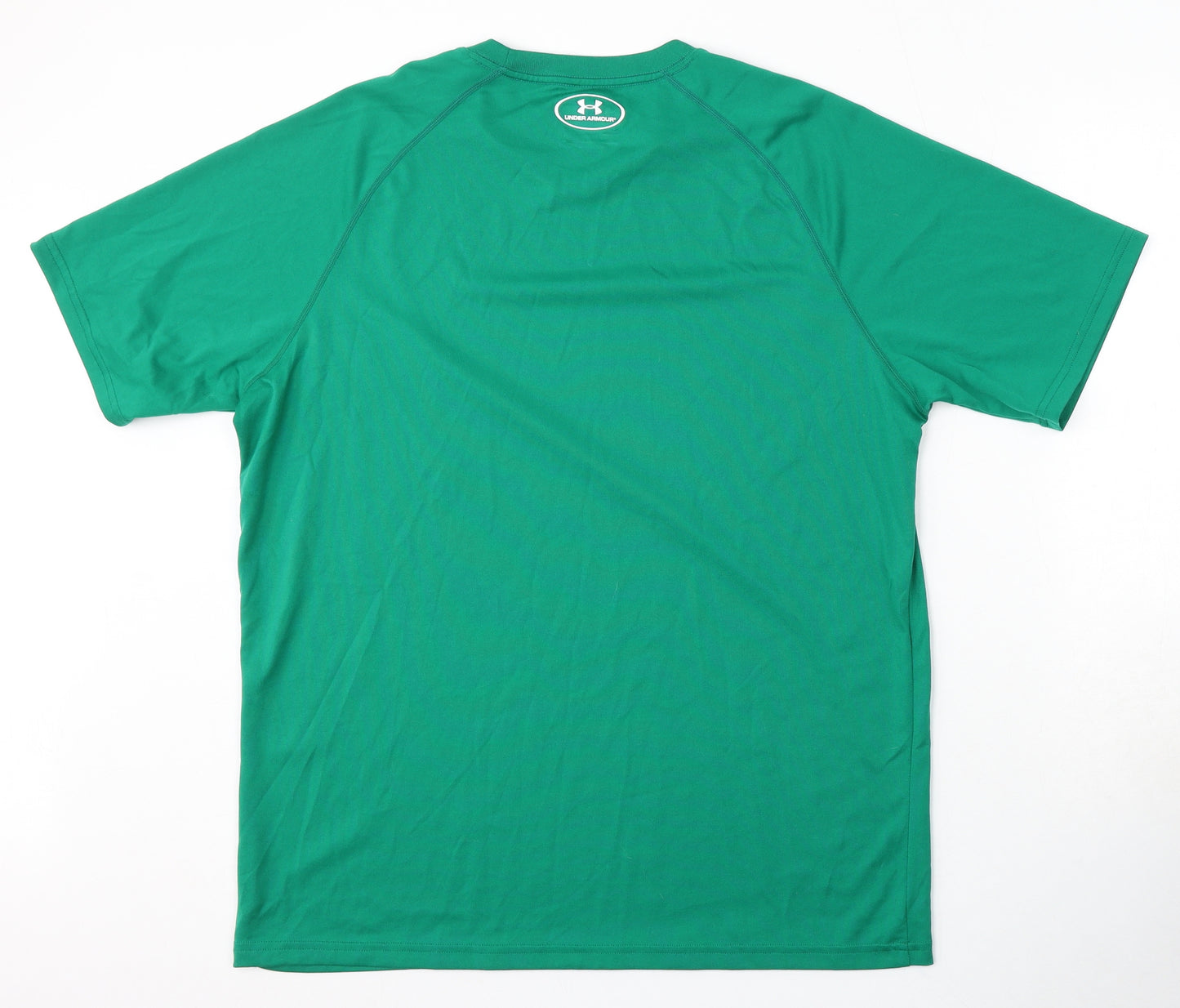Under armour Mens Green Polyester Basic T-Shirt Size XL Round Neck